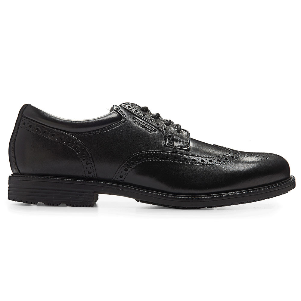 Rockport Dress Shoes For Mens Black - Essential Details Waterproof Wingtip - FW9702813